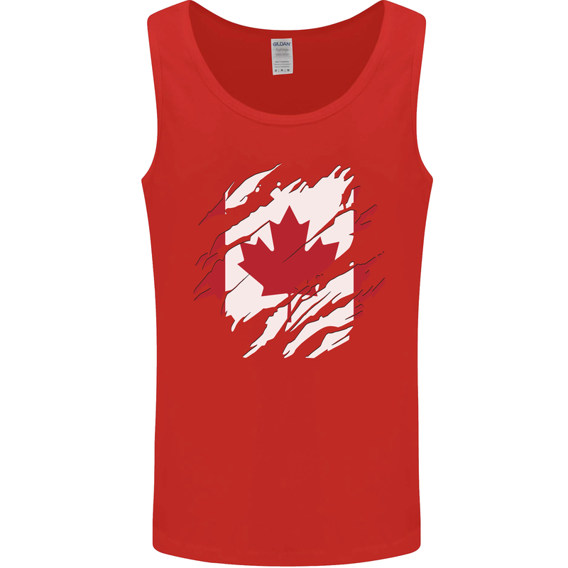 Torn Canada Flag Canadian Day Football Mens Vest Tank Top Red
