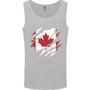 Torn Canada Flag Canadian Day Football Mens Vest Tank Top Sports Grey