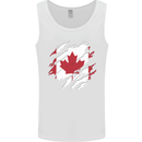 Torn Canada Flag Canadian Day Football Mens Vest Tank Top White
