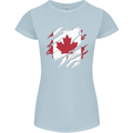 Torn Canada Flag Canadian Day Football Womens Petite Cut T-Shirt Light Blue