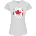 Torn Canada Flag Canadian Day Football Womens Petite Cut T-Shirt White