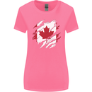 Torn Canada Flag Canadian Day Football Womens Wider Cut T-Shirt Azalea