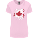 Torn Canada Flag Canadian Day Football Womens Wider Cut T-Shirt Light Pink