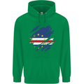 Torn Cape Verde Flag Verdean Day Football Childrens Kids Hoodie Irish Green