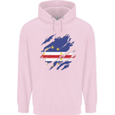 Torn Cape Verde Flag Verdean Day Football Childrens Kids Hoodie Light Pink