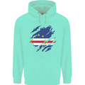 Torn Cape Verde Flag Verdean Day Football Childrens Kids Hoodie Peppermint