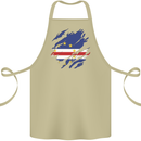 Torn Cape Verde Flag Verdean Day Football Cotton Apron 100% Organic Khaki
