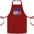 Torn Cape Verde Flag Verdean Day Football Cotton Apron 100% Organic Maroon