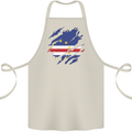 Torn Cape Verde Flag Verdean Day Football Cotton Apron 100% Organic Natural