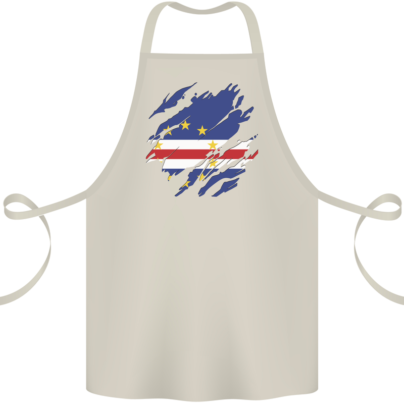 Torn Cape Verde Flag Verdean Day Football Cotton Apron 100% Organic Natural