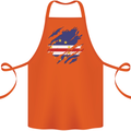 Torn Cape Verde Flag Verdean Day Football Cotton Apron 100% Organic Orange