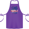 Torn Cape Verde Flag Verdean Day Football Cotton Apron 100% Organic Purple