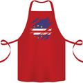 Torn Cape Verde Flag Verdean Day Football Cotton Apron 100% Organic Red