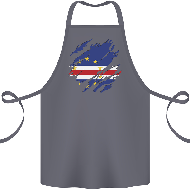 Torn Cape Verde Flag Verdean Day Football Cotton Apron 100% Organic Steel