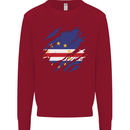 Torn Cape Verde Flag Verdean Day Football Kids Sweatshirt Jumper Red