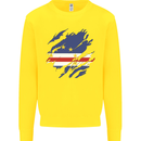 Torn Cape Verde Flag Verdean Day Football Kids Sweatshirt Jumper Yellow