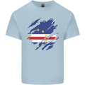 Torn Cape Verde Flag Verdean Day Football Kids T-Shirt Childrens Light Blue
