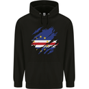 Torn Cape Verde Flag Verdean Day Football Mens 80% Cotton Hoodie Black