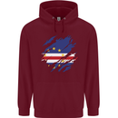 Torn Cape Verde Flag Verdean Day Football Mens 80% Cotton Hoodie Maroon