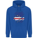 Torn Cape Verde Flag Verdean Day Football Mens 80% Cotton Hoodie Royal Blue