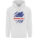 Torn Cape Verde Flag Verdean Day Football Mens 80% Cotton Hoodie White