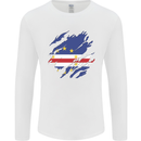 Torn Cape Verde Flag Verdean Day Football Mens Long Sleeve T-Shirt White