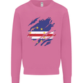 Torn Cape Verde Flag Verdean Day Football Mens Sweatshirt Jumper Azalea