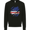 Torn Cape Verde Flag Verdean Day Football Mens Sweatshirt Jumper Black