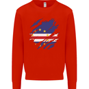 Torn Cape Verde Flag Verdean Day Football Mens Sweatshirt Jumper Bright Red