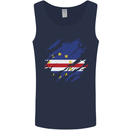 Torn Cape Verde Flag Verdean Day Football Mens Vest Tank Top Navy Blue