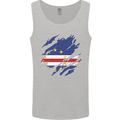 Torn Cape Verde Flag Verdean Day Football Mens Vest Tank Top Sports Grey