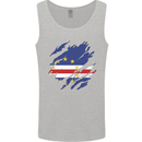 Torn Cape Verde Flag Verdean Day Football Mens Vest Tank Top Sports Grey