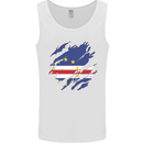 Torn Cape Verde Flag Verdean Day Football Mens Vest Tank Top White