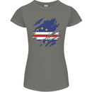 Torn Cape Verde Flag Verdean Day Football Womens Petite Cut T-Shirt Charcoal