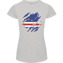 Torn Cape Verde Flag Verdean Day Football Womens Petite Cut T-Shirt Sports Grey
