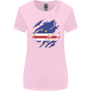 Torn Cape Verde Flag Verdean Day Football Womens Wider Cut T-Shirt Light Pink