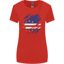 Torn Cape Verde Flag Verdean Day Football Womens Wider Cut T-Shirt Red