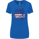 Torn Cape Verde Flag Verdean Day Football Womens Wider Cut T-Shirt Royal Blue