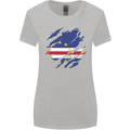Torn Cape Verde Flag Verdean Day Football Womens Wider Cut T-Shirt Sports Grey