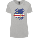 Torn Cape Verde Flag Verdean Day Football Womens Wider Cut T-Shirt Sports Grey