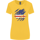 Torn Cape Verde Flag Verdean Day Football Womens Wider Cut T-Shirt Yellow