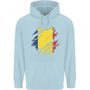 Torn Chad Flag Chadian Day Football Childrens Kids Hoodie Light Blue