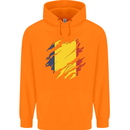 Torn Chad Flag Chadian Day Football Childrens Kids Hoodie Orange