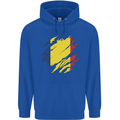 Torn Chad Flag Chadian Day Football Childrens Kids Hoodie Royal Blue