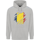 Torn Chad Flag Chadian Day Football Childrens Kids Hoodie Sports Grey