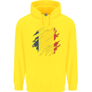 Torn Chad Flag Chadian Day Football Childrens Kids Hoodie Yellow