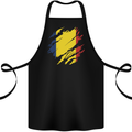 Torn Chad Flag Chadian Day Football Cotton Apron 100% Organic Black