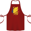 Torn Chad Flag Chadian Day Football Cotton Apron 100% Organic Maroon