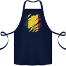 Torn Chad Flag Chadian Day Football Cotton Apron 100% Organic Navy Blue