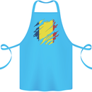 Torn Chad Flag Chadian Day Football Cotton Apron 100% Organic Turquoise